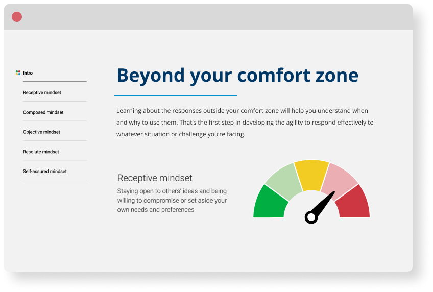 Sample Beyond Your Comfort Zone Everything DiSC on Catalyst profile.