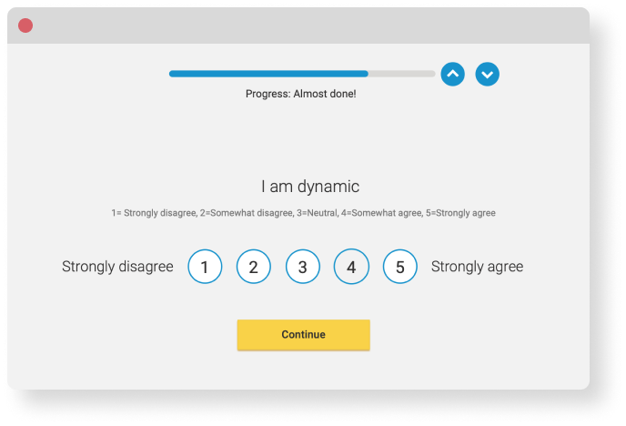 Everything DiSC assessment sample question with a D style DiSC map off to the side.