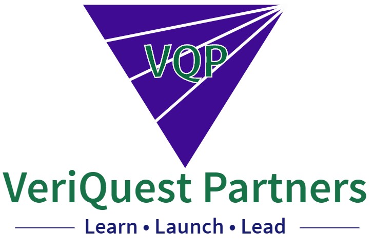 Veriquest Logo - Learn. Launch. Lead.