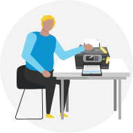 Person fixing the printer. This represents changing your responses from destructive to productive.